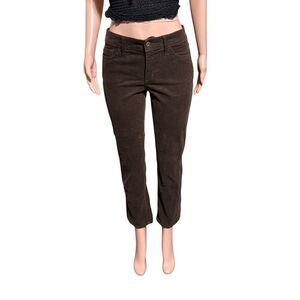 St.John Bay women's mid rise brown corduroy straight-leg pants 6p